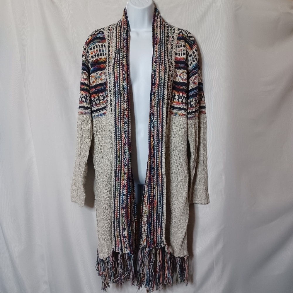 Haptics by Holly Harper Boho Multi-colored Knitted Cardigan. M